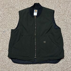 Dark Green Vintage Carhartt V17 Duck Canvas Vest XL